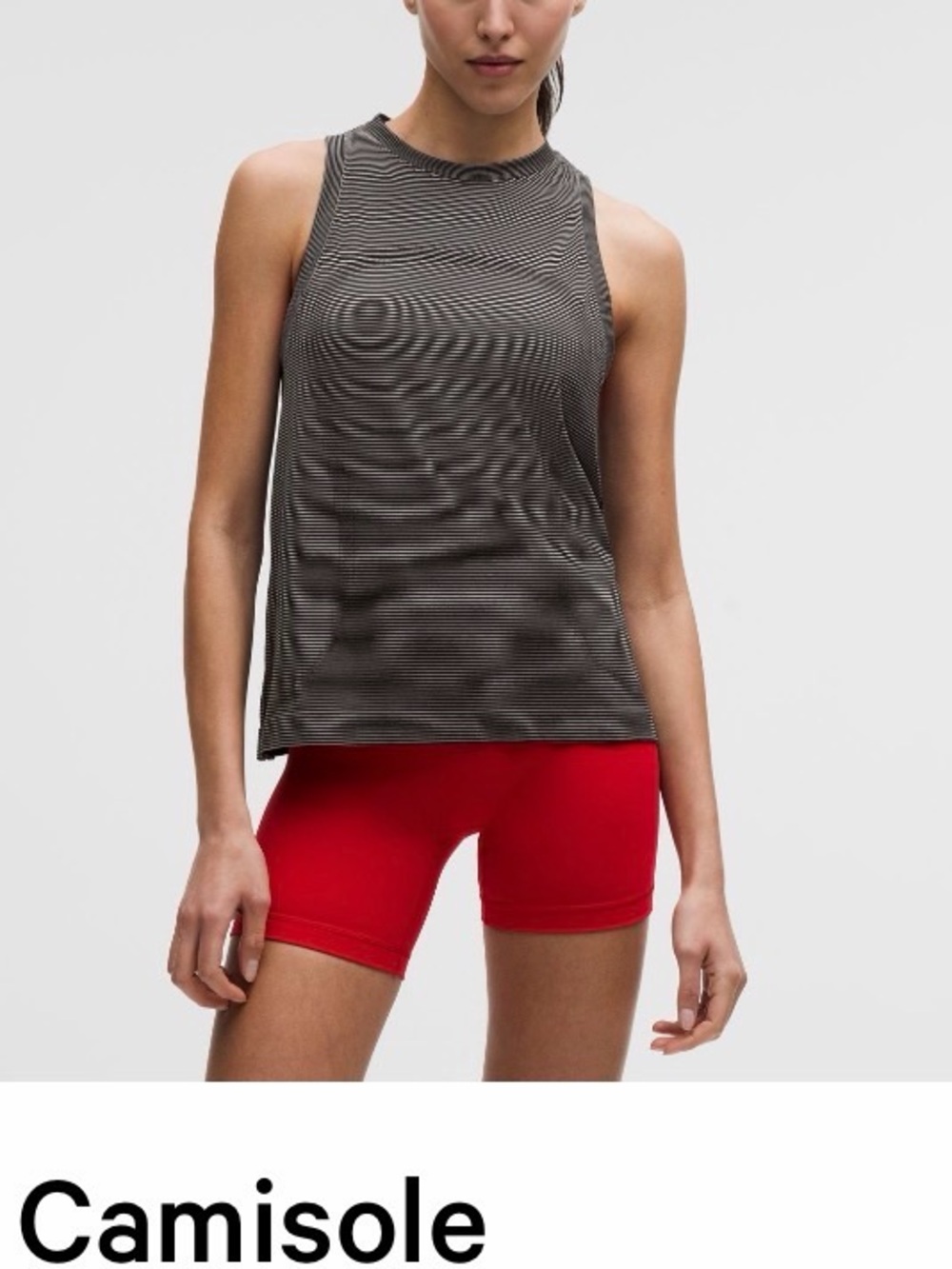 NWOT-lululemon Swiftly  Black and white Striped High-Neck Camisole